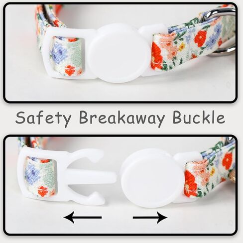 Unique style paws 2 Pack Christmas Kitten Collar Breakaway with Bell&Pendant, Adjustable Safety Elk Christmas Cat Cotton Collar for Girl Boy Cat and Small Pet in Kuwait
