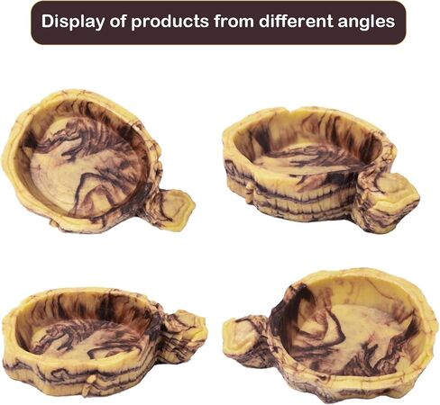 QIRMIZI Reptile Decor, Reptile Food Bowl,Plastic Reptile Platform with Artificial Plants - Basking Habitat Decor for Lizard, Turtle, Frog, Snake in Kuwait