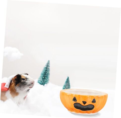 Guinea Pig Guinea Pig Hamster Food Plate Guinea Pig pet Accessories pet Feeder Hamster Water Bowl pet Supply Small Animal Feeding & Watering Supplies Food Rack Ceramics Pumpkin in Saudi Arabia