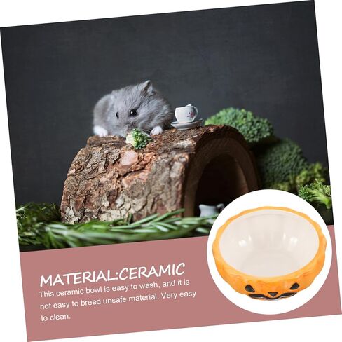 Guinea Pig Guinea Pig Hamster Food Plate Guinea Pig pet Accessories pet Feeder Hamster Water Bowl pet Supply Small Animal Feeding & Watering Supplies Food Rack Ceramics Pumpkin in Saudi Arabia
