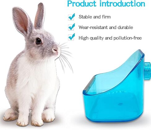Rabbit Food Bowl Ferret Cage Plastic Food Dish Prevent Overturning of Transparent Fixed Double Use Container for Rabbit Chinchilla Guinea Pig Ferret（2Pcs） in Saudi Arabia