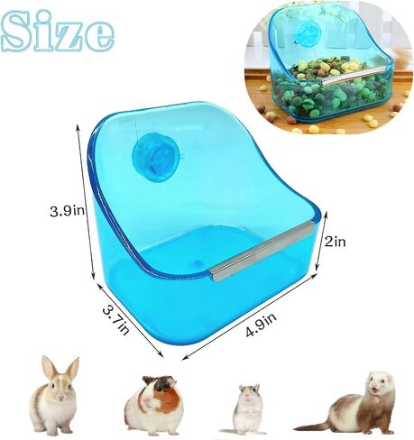 Rabbit Food Bowl Ferret Cage Plastic Food Dish Prevent Overturning of Transparent Fixed Double Use Container for Rabbit Chinchilla Guinea Pig Ferret（2Pcs） in Saudi Arabia