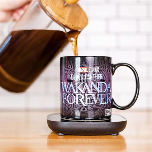 Uncanny Brands Black Panther Wakanda Forever Mug Warmer with Mug – Keeps Your Favorite Beverage Warm - Auto Shut On/Off in Saudi Arabia