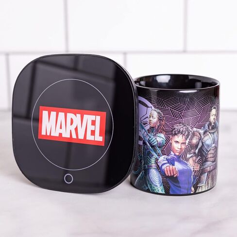 Uncanny Brands Black Panther Wakanda Forever Mug Warmer with Mug – Keeps Your Favorite Beverage Warm - Auto Shut On/Off in Saudi Arabia