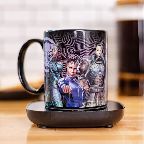 Uncanny Brands Black Panther Wakanda Forever Mug Warmer with Mug – Keeps Your Favorite Beverage Warm - Auto Shut On/Off in Saudi Arabia