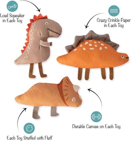 Fringe Studio "Forest Friends Canvas Dog Toy, Mini Toy Set of 3, PetShop Collection (521020) in Saudi Arabia
