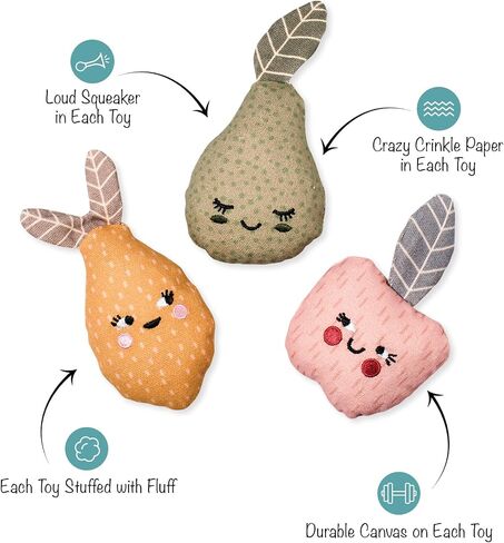 Fringe Studio "Forest Friends Canvas Dog Toy, Mini Toy Set of 3, PetShop Collection (521020) in Saudi Arabia