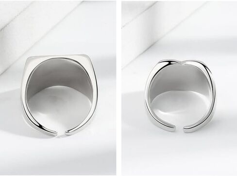 Checkered Ring Black and White Checkered Ring for Women Minimalist Checkerboard Ring Geometric Heart Ring Stylish Open Adjustable Rings for Teens Gift in Saudi Arabia