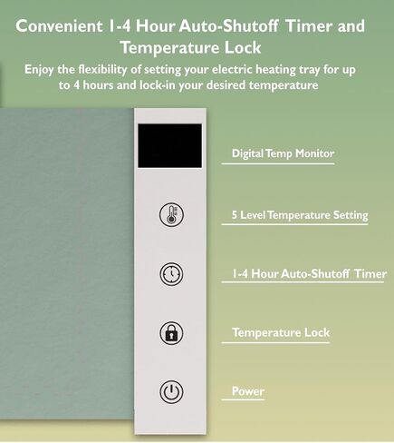 KITCHENHERO Electric Food Warming Tray, Premium Silicone, 5 Temperature Settings, Large & Fast Heating Area, 1-4 Hour Auto Shut-off, Temperature Lock, Rollable & Portable, Easy to Clean, Versatile in Saudi Arabia