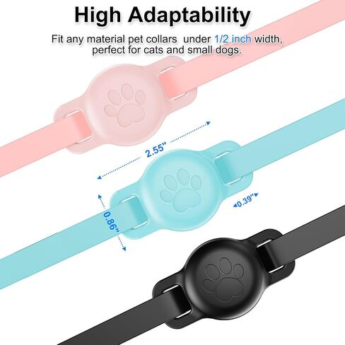 Reflective Airtag Cat Collar, Breakaway Cat Airtag Collar with Escape Buckle, Lightweight Cat Collar with Luminous Apple Air Tag Holder, Hidden GPS Tracker Holder for Cats, Kittens (Black, S) in Saudi Arabia