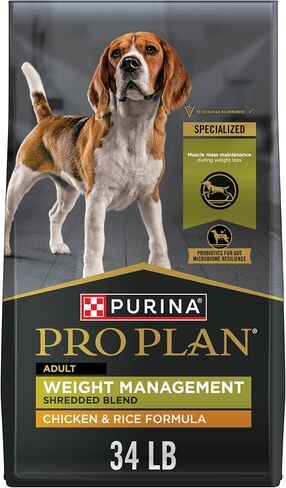 Purina Pro Plan Weight Management Dog Food, Shredded Blend Chicken & Rice Formula - 34 lb. Bag in Saudi Arabia