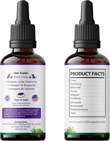 Herbal Supplements for Dogs & Cats | Dog & Cat Health Supplies Drops | Herbal Remedy with Cranberry, Respiratory & Cold Drop | 2 Fl.Oz in Saudi Arabia