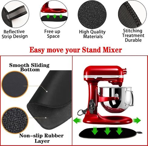 Sliding Mat for Kitchen aid 5-8 Qt Bowl-Lift Stand Mixer,Mixer Mover Slider Mat Pad with 4 Pack Cord Organizers for Appliances,Heat Resistant Mat For Appliance,Kitchen aid Mixers Accessories. in Saudi Arabia