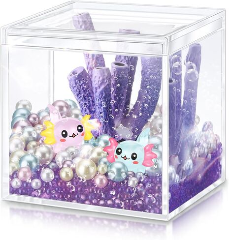 HyDren Mini Axolotl Figures Gifts DIY Handmade Axolotl Tank Craft for Bedroom Living Room Home Table Decor Axolotl Themed Birthday Party Decorations(Bright Coral,Champagne) in Saudi Arabia