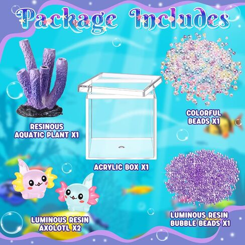 HyDren Mini Axolotl Figures Gifts DIY Handmade Axolotl Tank Craft for Bedroom Living Room Home Table Decor Axolotl Themed Birthday Party Decorations(Bright Coral,Champagne) in Saudi Arabia