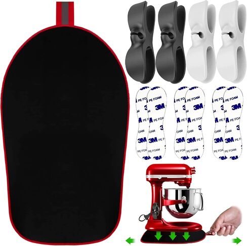 Sliding Mat for Kitchen aid 5-8 Qt Bowl-Lift Stand Mixer,Mixer Mover Slider Mat Pad with 4 Pack Cord Organizers for Appliances,Heat Resistant Mat For Appliance,Kitchen aid Mixers Accessories. in Saudi Arabia