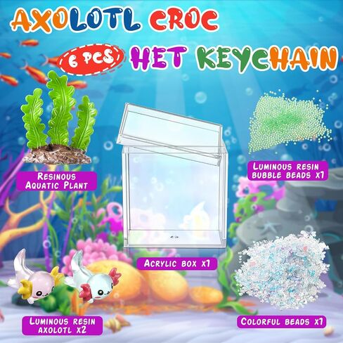 HyDren Mini Axolotl Figures Gifts DIY Handmade Axolotl Tank Craft for Bedroom Living Room Home Table Decor Axolotl Themed Birthday Party Decorations(Bright Coral,Champagne) in Saudi Arabia