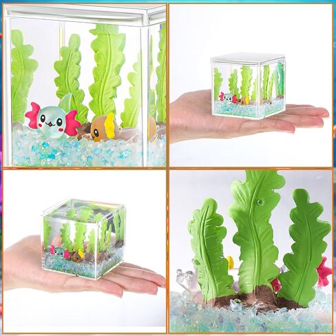 HyDren Mini Axolotl Figures Gifts DIY Handmade Axolotl Tank Craft for Bedroom Living Room Home Table Decor Axolotl Themed Birthday Party Decorations(Bright Coral,Champagne) in Saudi Arabia