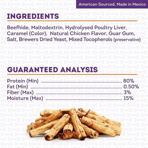 American Sourced Beefhide Mini Rolls 3-3.5" Dog Chew Treats - Chicken Flavor, 40 Count/1 Pack in Saudi Arabia