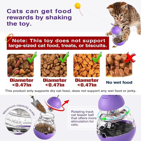 Interactive Cat Toy, Gourd Tumbler Design with Teaser Wand, A Durable and Safe Treat Dispenser – Ideal Gift for Kitten Exercise and Boredom Relief (Yellow) in Saudi Arabia