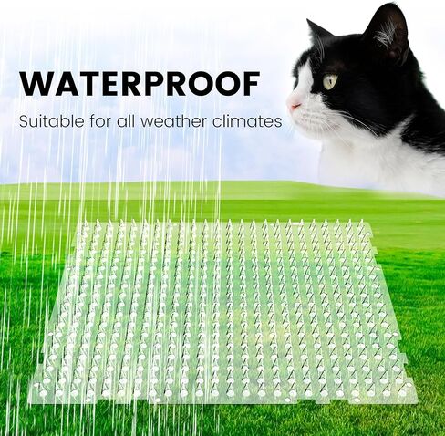 16 x 13 Inch Clear Cat Scat Mat with Spikes Outdoor/Indoor, 12 Pack Deterrent Mat with 50 Stickers in Kuwait