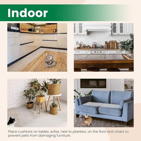 16 x 13 Inch Clear Cat Scat Mat with Spikes Outdoor/Indoor, 12 Pack Deterrent Mat with 50 Stickers in Kuwait