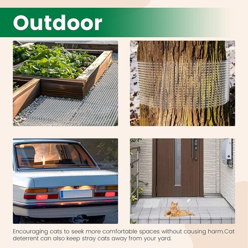 16 x 13 Inch Clear Cat Scat Mat with Spikes Outdoor/Indoor, 12 Pack Deterrent Mat with 50 Stickers in Kuwait