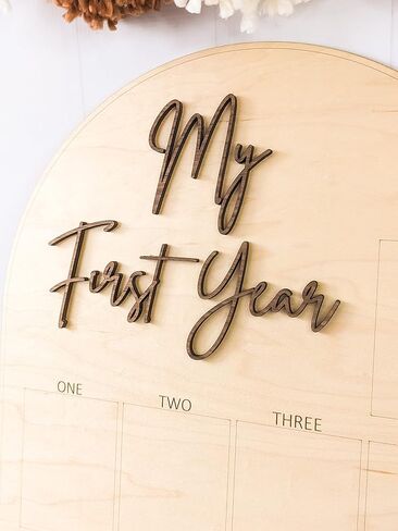 إطار صورة خشبي لعرض الصور من My First Year، إطار صورة مخصص لمدة 12 شهرًا، زينة عيد الميلاد الأول للصبي (أبيض) in Saudi Arabia