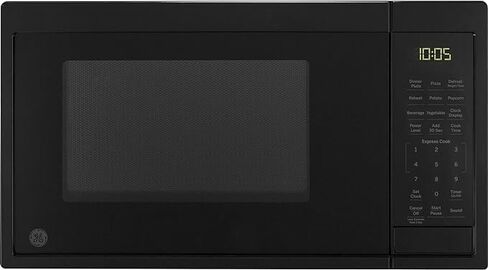 GE GCST09N1WBB Microwave Oven, 900-watt 7 Auto Cooking Settings, Child-Lock Technology, Kitchen Essentials for The Countertop, Dorm Room or Apartment, Compact 0.9 Cu. Ft, Black in Saudi Arabia