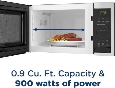 GE GCST09N1WBB Microwave Oven, 900-watt 7 Auto Cooking Settings, Child-Lock Technology, Kitchen Essentials for The Countertop, Dorm Room or Apartment, Compact 0.9 Cu. Ft, Black in Saudi Arabia