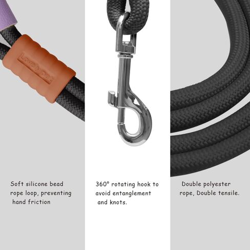Hands Free Dog Leash, Shoulder or Waist Leash for Dog Walking, Comfortable Holding with NBR Foam Handle, Double Dog Rope Leash, Adjustable Dog Leash for Training Jogging Hiking(Black) in Saudi Arabia