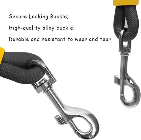 Hands Free Dog Leash, Shoulder or Waist Leash for Dog Walking, Comfortable Holding with NBR Foam Handle, Double Dog Rope Leash, Adjustable Dog Leash for Training Jogging Hiking(Black) in Saudi Arabia