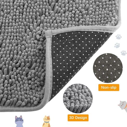 2 Pcs Cat Litter Trapping Mat Litter Box Scatter Control Pad Litter Free Floors and Non Slip Litter Box Mat Traps Mess and Litter from Box, Machine Washable in Saudi Arabia