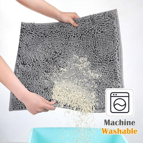 2 Pcs Cat Litter Trapping Mat Litter Box Scatter Control Pad Litter Free Floors and Non Slip Litter Box Mat Traps Mess and Litter from Box, Machine Washable in Saudi Arabia