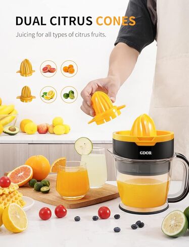 عصارة الحمضيات الكهربائية من GDOR للليمون، 41oz من ثمار الحمضيات الليمونية، عصارة البرتقال مع صنبور سهل الصب in Kuwait