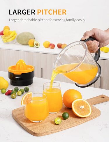عصارة الحمضيات الكهربائية من GDOR للليمون، 41oz من ثمار الحمضيات الليمونية، عصارة البرتقال مع صنبور سهل الصب in Kuwait