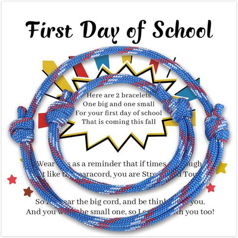 سوار اليوم الأول من رياض الأطفال للأم والابنة، هدايا العودة إلى المدرسة، أساور للأب والابن، أساور متطابقة لعيد الحب، حشوة تخزين عيد الميلاد (أخضر) in Kuwait