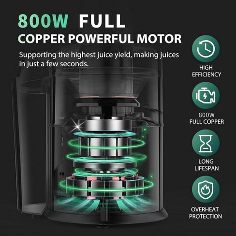 (2024 Upgrade) Juicer, 2.8" Wide Feed Chute Juicer Machines,Centrifugal Vegetale Fruit Juice Extractor Maker with Titanium Enhanced Cutting Disc Filter,800w Pure Copper Motor for Fast Juicing,BPA-Free in Saudi Arabia
