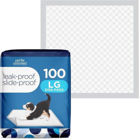 Smart Prints Large Puppy Pads, Pee Pads for Dogs, Dog Training Pads - Leak-Proof, Slide-Proof, Bleach & Dye Free Dog Pee Pads - Made in The USA - 24" x 22" - 50 Count (L) in Kuwait