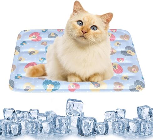 بساط تبريد من lesypet للكلاب والقطط، وسادة نوم من الحرير الجليدي تحافظ على البرودة للحيوانات الأليفة في الصيف ومقاومة للماء وسهلة الحمل في الداخل والخارج، مقاس صغير أزرق (11.8 بوصة × 15.7 بوصة) in Kuwait
