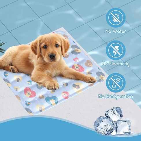 بساط تبريد من lesypet للكلاب والقطط، وسادة نوم من الحرير الجليدي تحافظ على البرودة للحيوانات الأليفة في الصيف ومقاومة للماء وسهلة الحمل في الداخل والخارج، مقاس صغير أزرق (11.8 بوصة × 15.7 بوصة) in Kuwait