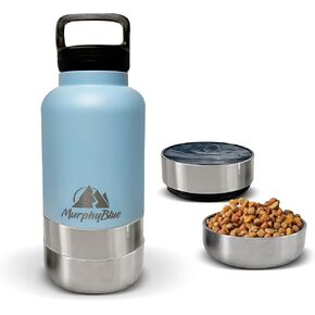 Dog Water Bottle | 32 Oz. Dog Travel Water Bottle | Lid w/Built-in Carabiner | Portable Dog Water Bottle | Portable Dog Water Bowl | Water Bottle for Dogs | Dog Water Bottle Portable