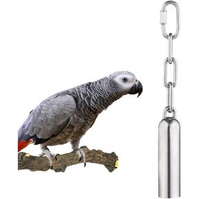 Stainless Steel Bell Toy for Birds,Heavy Duty Bird Cage Toys for Parrots, African Greys, Mini Macaws, Small Cockatoos, Cockatiels & More (Small or Large)