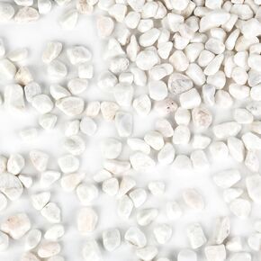 JOHOUSE 2.7LB Mini White Rocks, Decorative Stones Pebbles Vase Fillers Natural Gravel for Aquarium Succulents Fairy Gardening Landscaping