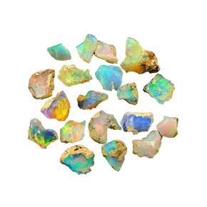 SGM Shop™ Top AA+ Quality of Natural Ethiopian Opal Rough Loose Gemstone Raw Fire Crystals Rock Play of Colors, Jewelry Making, Wedding Gift, Healing Chakra, Opal Rings, Wire Wrapping Crystals- 25 Cts