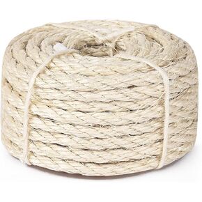 SIsal Rope for Cat Scratcher 1/4" 164 Foot White Natural Sisal Rope for Repairing Cat Scratching Post