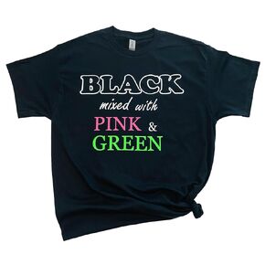 Black mixed with Pink and Green T-shirt (S)