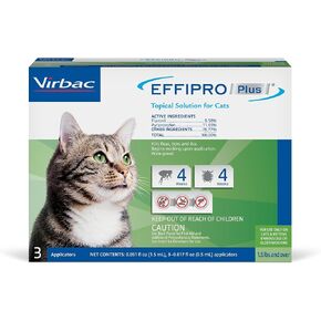 Virbac Effipro PLUS Topical Solution For Cats, 3 Month Supply