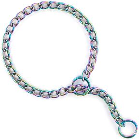 TSPRO Metal Dog Collar, Heavy Duty Dog Collars for Large Dogs, for Medium Dogs, Adjustable Durable Stainless Steel Chew Proof Dog Collar Dog Necklace Collar (Gray, 4MM*20.5-23inches)