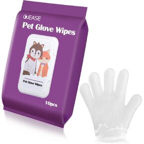 GJEASE Pet Cleaning Bathing Wipe Gloves for Dogs & Cats,Extra Thick Nourish Fur Grooming Wipe Gloves for Face and Paws & Butt,Pet Wipe Gloves Cleaning,Coconut Scent,for Daily Care and Travel